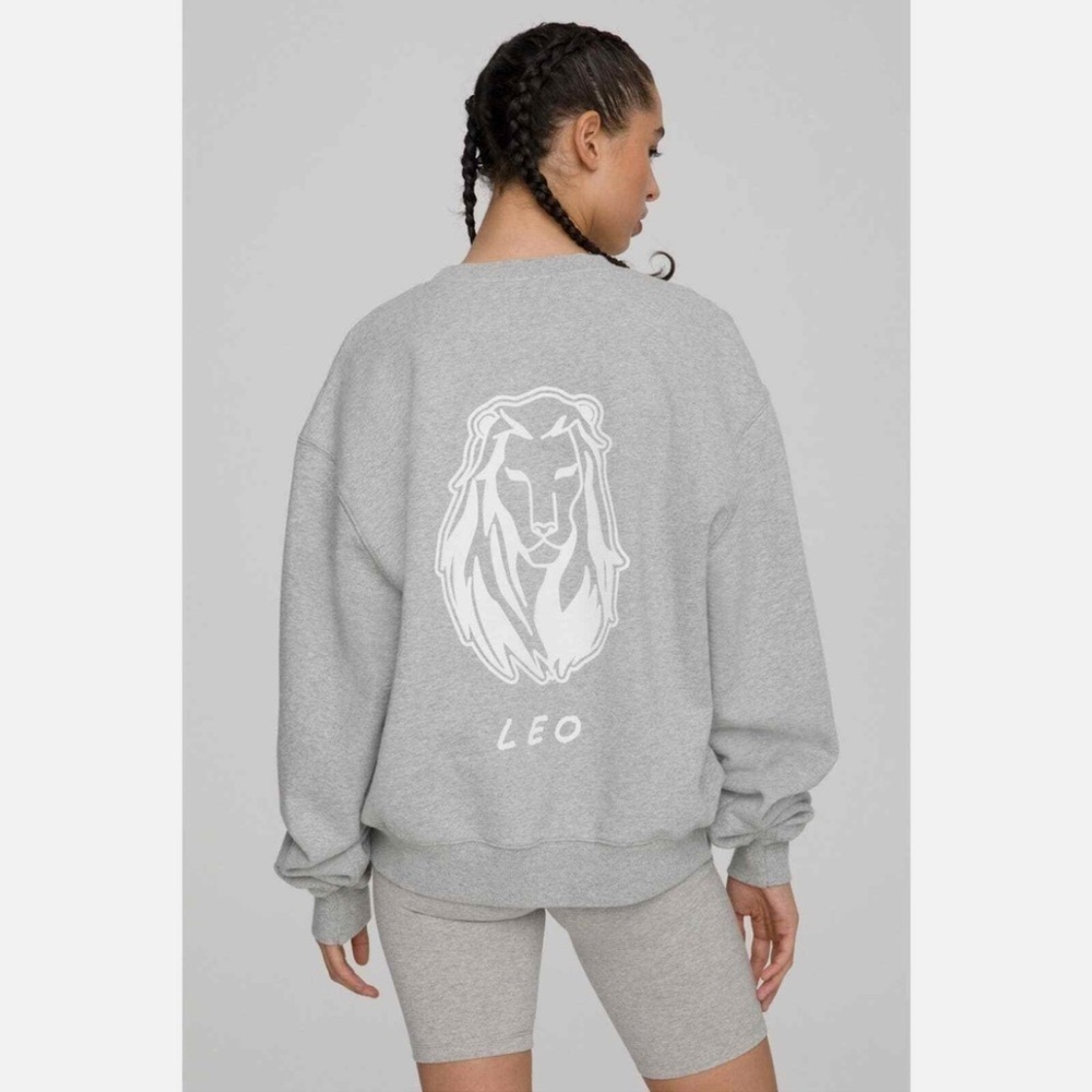 GOOD AMERICAN WOMEN'S GRAY LEO BOYFRIEND SWEATSHIRT SIZE 4